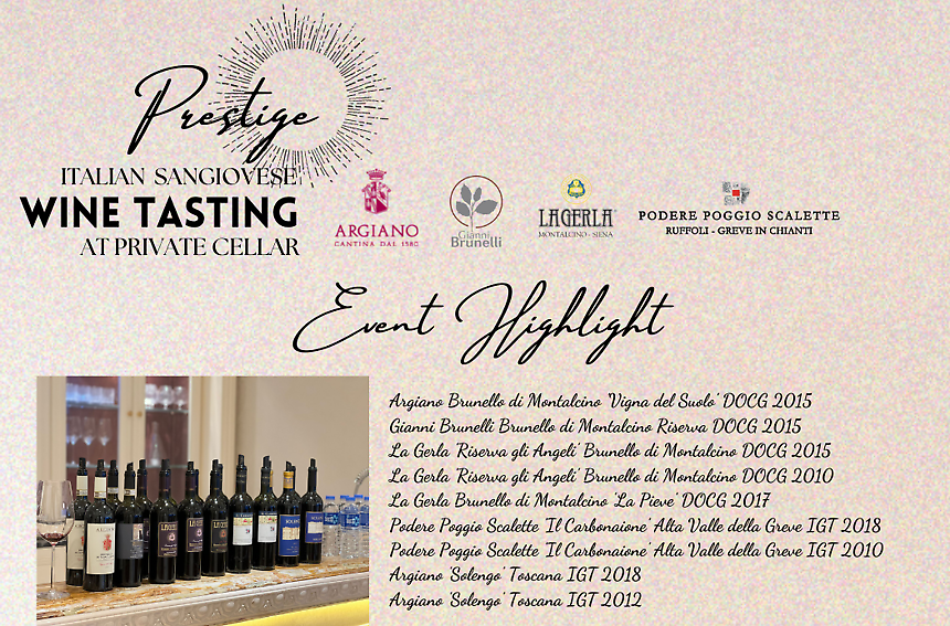 11 Jun 2022 | Prestige Italian Sangiovese Wine Tasting at Private Cellar